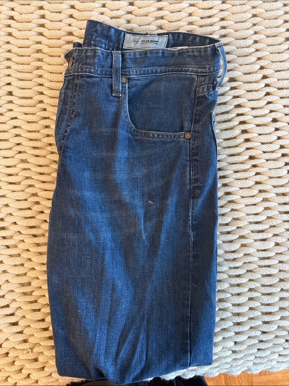 Ag Adriano Goldschmied Slim Straight Dark Blue Jeans